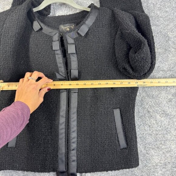 Tangueiras Made In Italy Black Minimalist Viscose Blend Tweed Blazer No Size - Picture 7 of 16